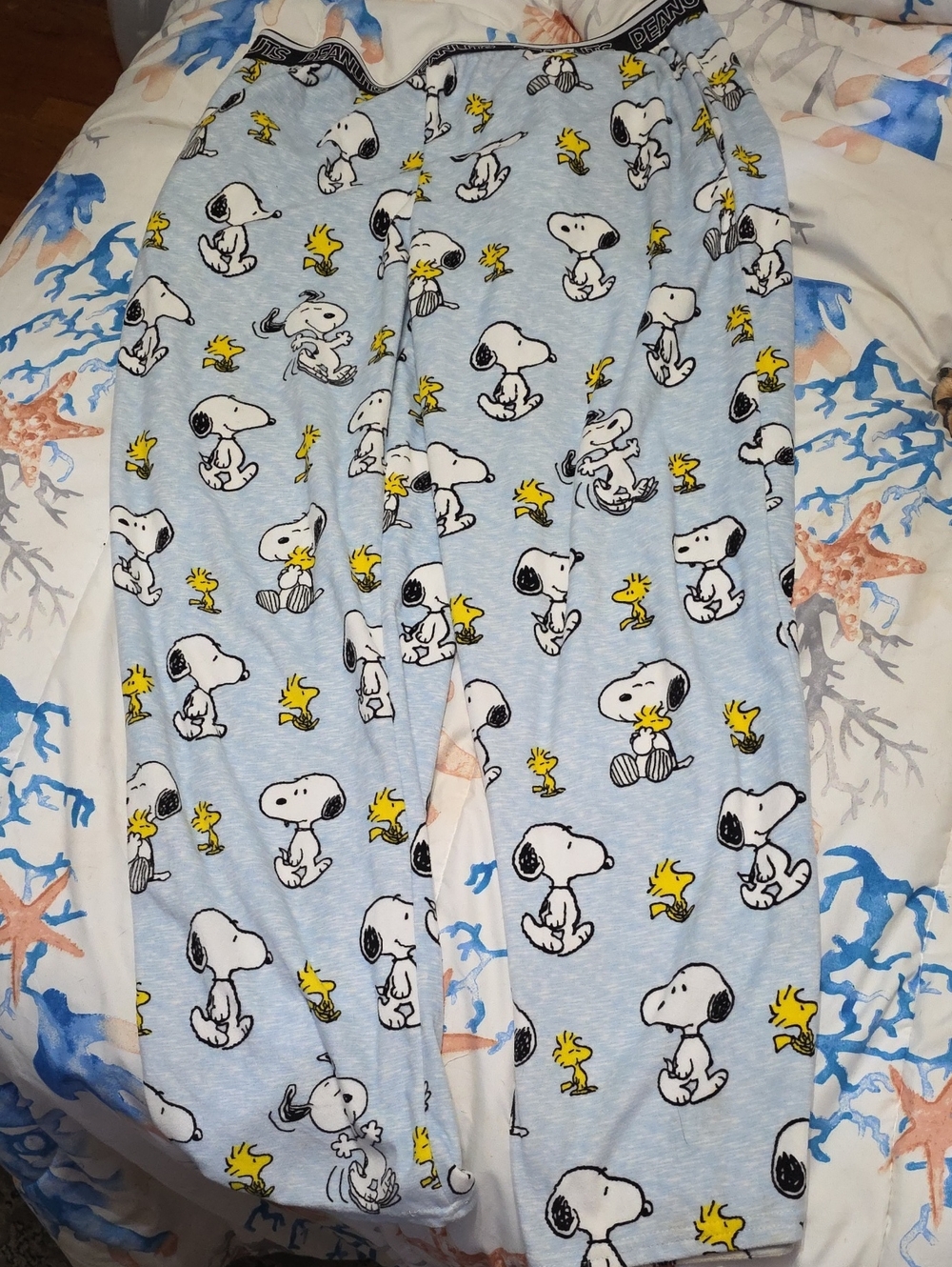 Peanuts Light Blue Snoopy & Woodstock Pajama Pants